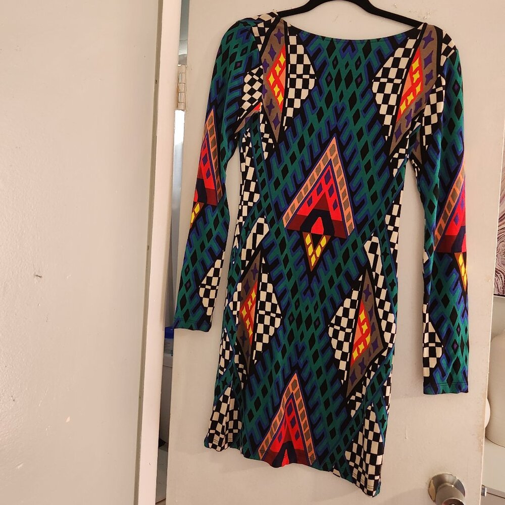 Mara Hoffman Geometric Blue Dress Size Small